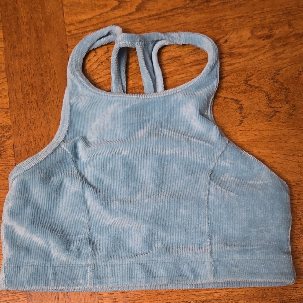 Corduroy Light Blue Sports Bra